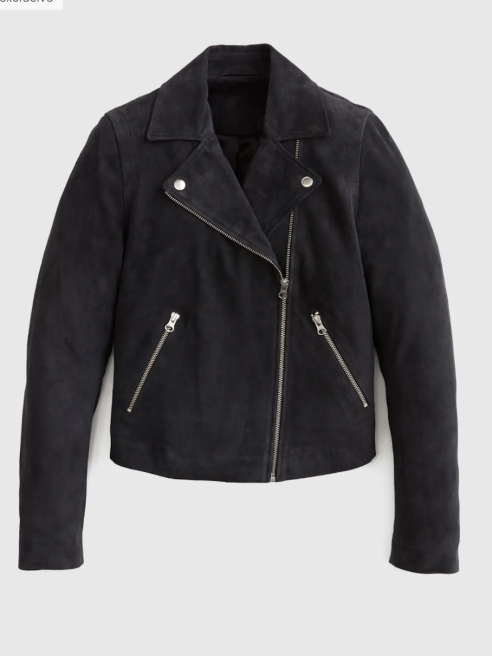 Quince Suede Leather Motorcycle Jacket Charcoal Sz Small EUC